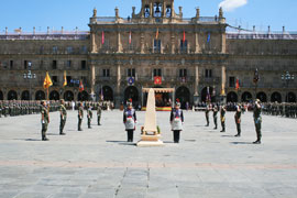 La formación en la Plaza Mayor de Salamanca