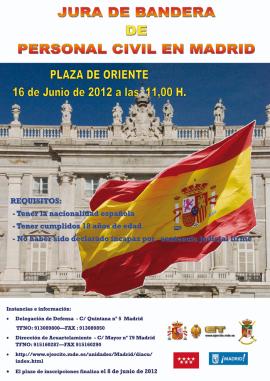 Cartel promocional de la jura de Bandera en Madrid