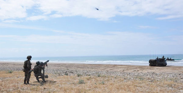 Desembarco de fuerzas en el ejercicio
