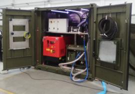 Vista interior del equipo de descontaminación 