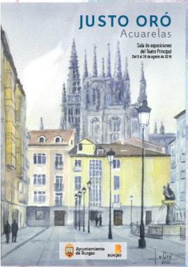 Cartel Exposición de acuarelas en Burgos