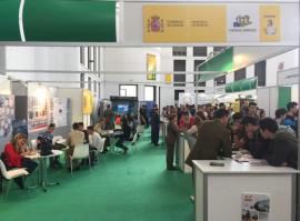 Jóvenes solicitan información en el stand militar