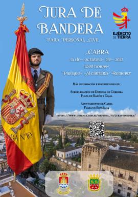 Cartel informativo de la jura de Bandera en Cabra