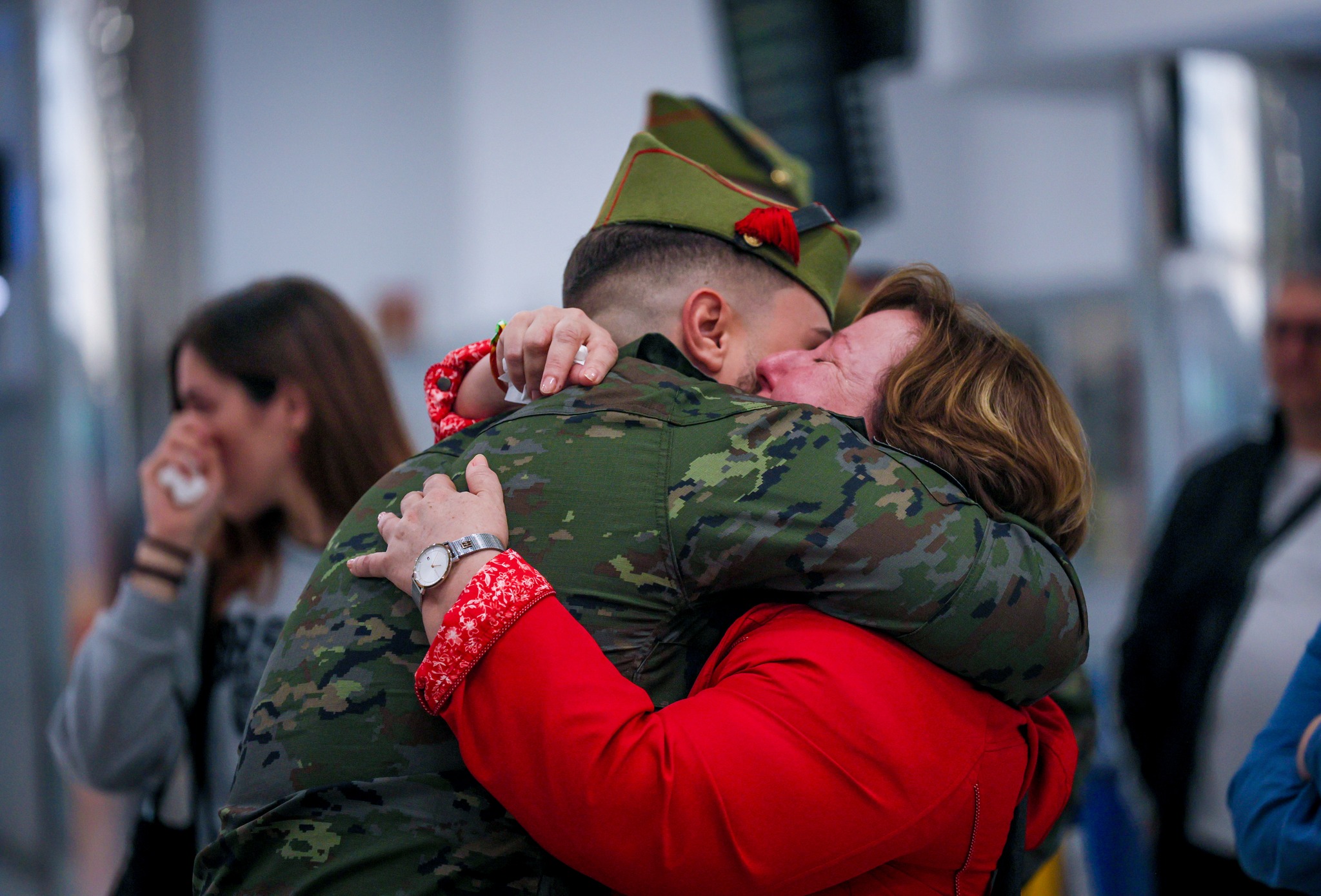 Despedida de los militares y sus familias
