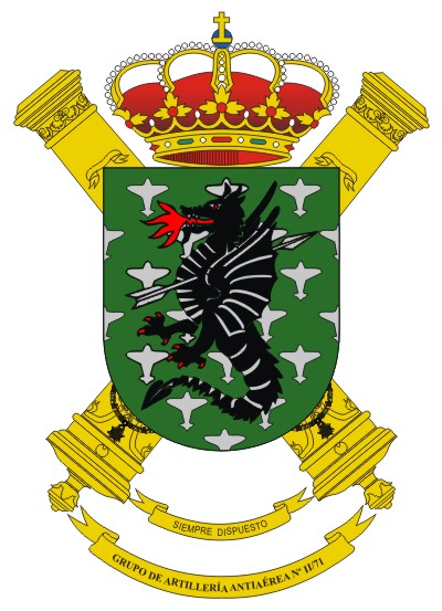 Escudo del Grupo de Artillería Antiaérea Mistral II/71 Escudo del Grupo de Artillería Antiaérea Mistral II/71