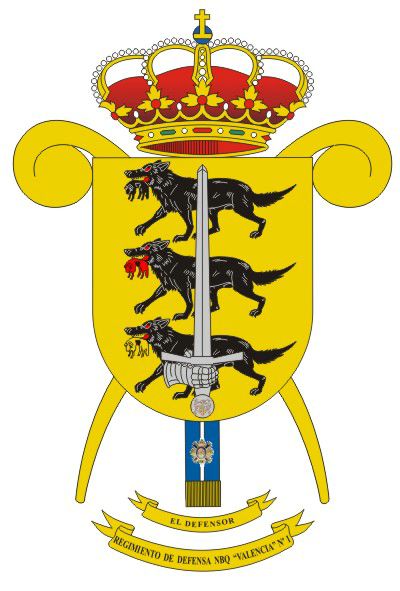 Escudo del Regimiento de Defensa NBQ "Valencia" n&ordm; 1