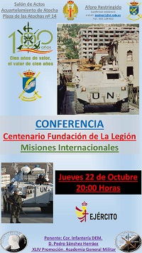 Conferencia “La Legión. Misiones internacionales”, en La Coruña.