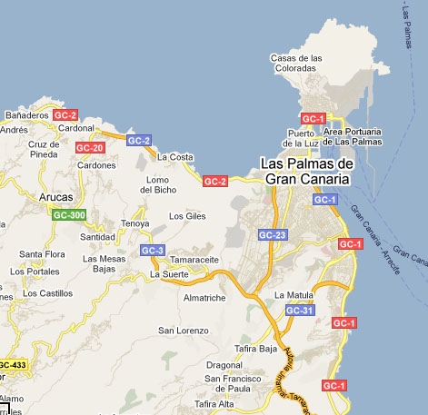 Mapa de Las Palmas de GC