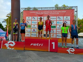 Podio del Campeonato de España Triatlón Cros GGEE
