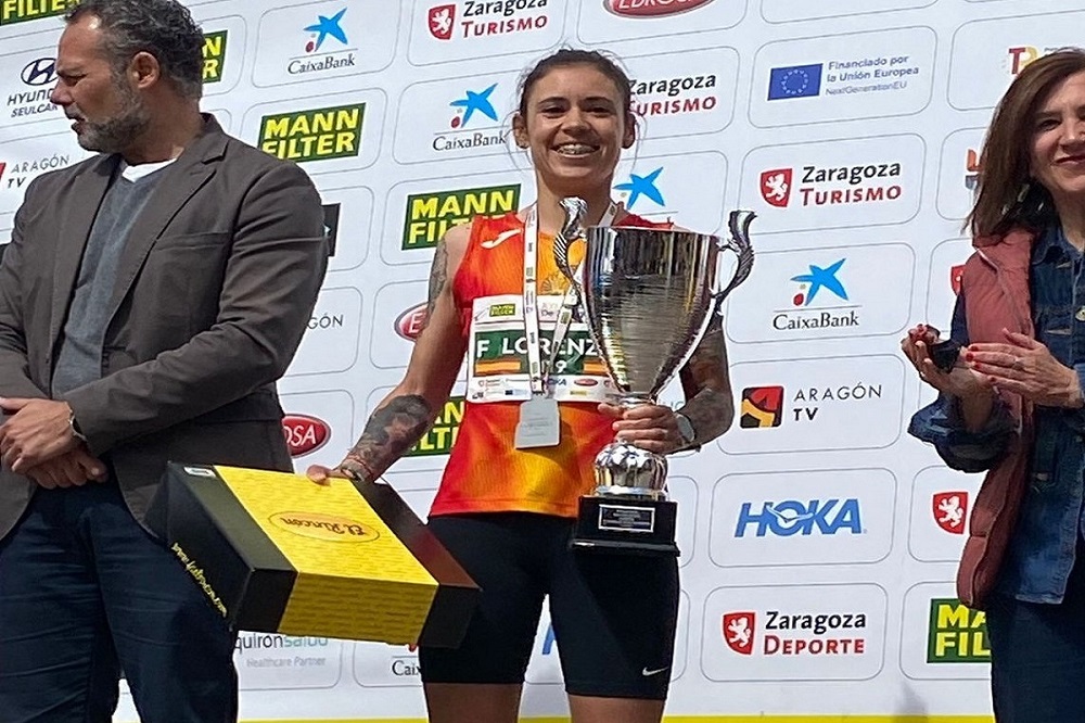 La soldado Lorenzo en el Campeonato Nacional Militar Femenino de Maratón 2023