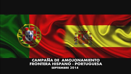 Colocación de un monolito en la frontera hispano-portuguesa
