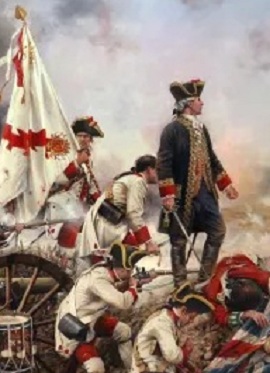 Por España y por el rey, Gálvez en America, donde se muestra al militar español Bernardo de Gálvez durante la Batalla de Pensacola. Augusto Ferrer-Dalmau