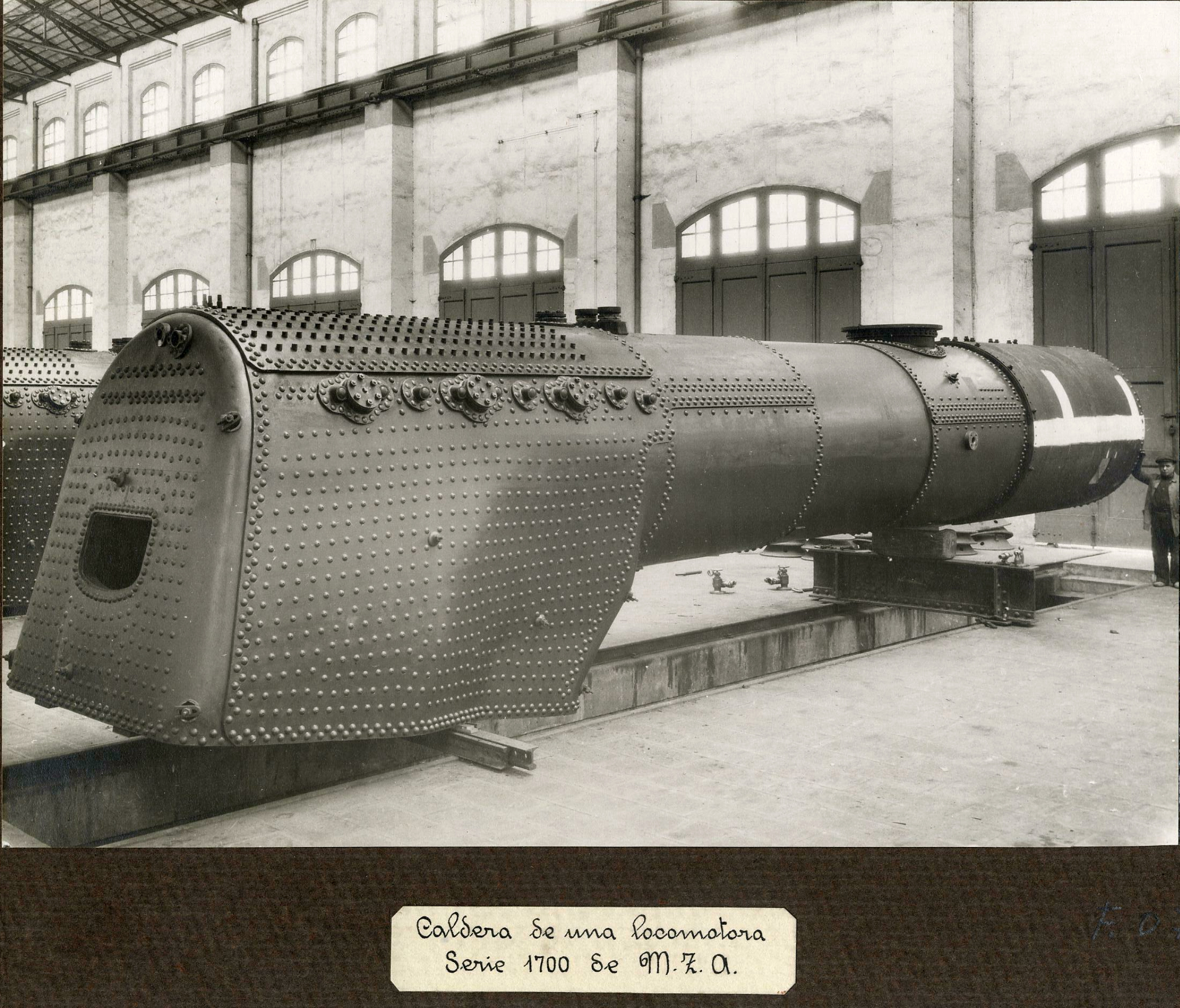 Caldera de una locomotora, serie 1700 de M.Z.A. 1900