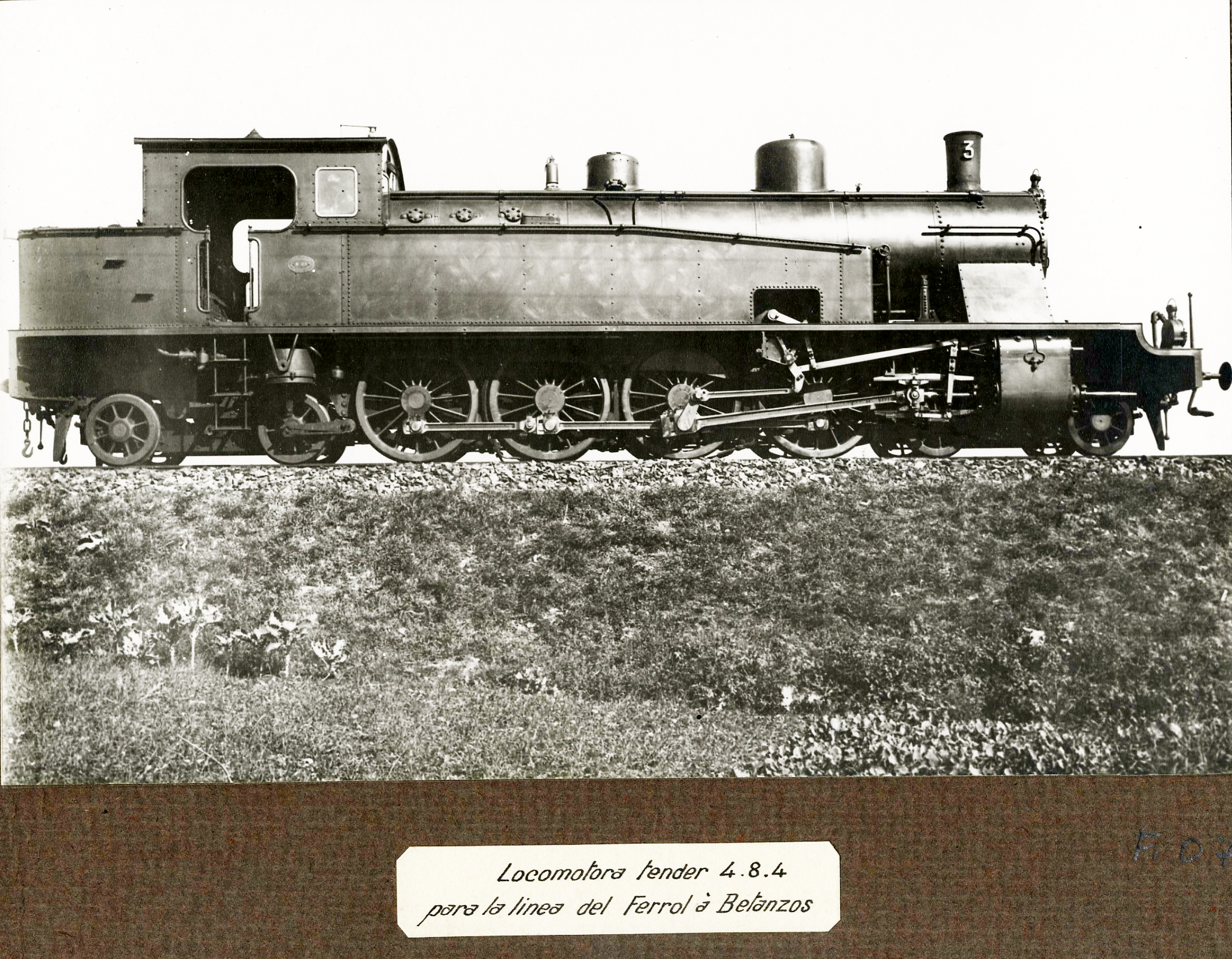 Locomotora Tender 4.8.4 para la línea del Ferrol a Betanzos. 1900