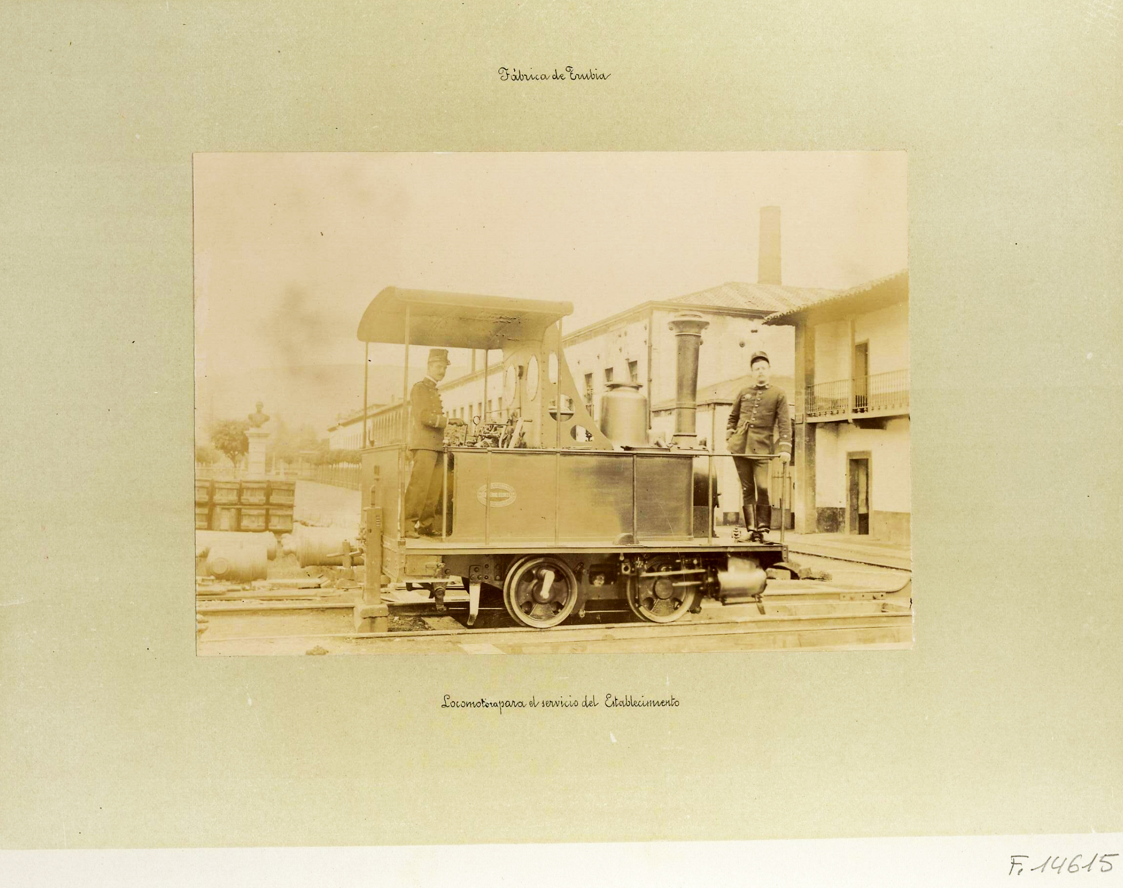 Locomotora para el servicio del establecimiento, Trubia, viaje de instrucción a las fábricas de Asturias, 1895