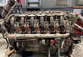 Antiguo motor de la locomotora 