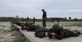 Los reservistas en un ejercicio de tiro