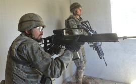 Los militares en un ejercicio en "San Gregorio"