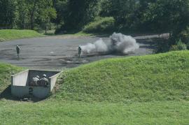 The military carry out fire action