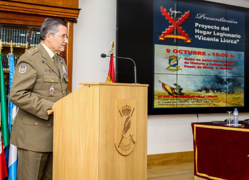 El JEME, preside el acto de presentación del 'Hogar Legionario Vicente Llorca' por parte de la Fundación 'Tercio de Extranjeros'.