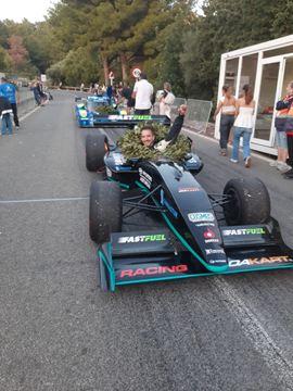 El Tte. Siegrist en la carrera