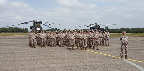 Formación del contingente durante el acto