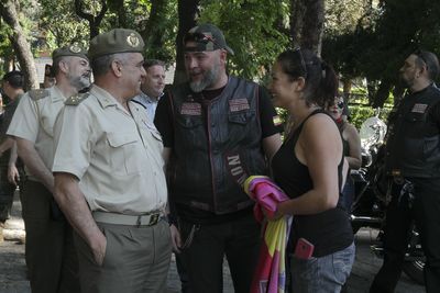 El JEME con los moteros de la IV Marcha Motera del Ejército