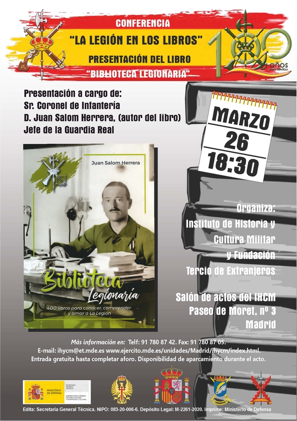 Ciclo de conferencias del Centenario de La Legión en el Instituto de Historia y Cultura Militar.