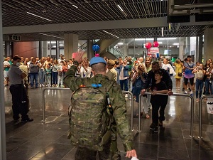 Recibimiento en la terminal