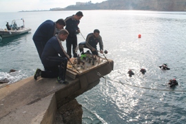 Preparativos para sumergir el belén