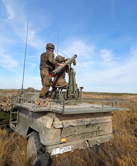 Lanzador Mistral en posición.