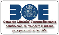 Convenio entre el Ministerio de Defensa y la empresa de transporte marítimo Compañía Transmediterránea S.A.