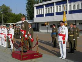 Presiding over the ceremony on Base'General Cavalcanti'