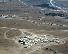 Aerial view of the urban combat range in Casas Altas 