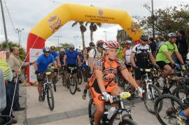 Cyclists at the start of the event 