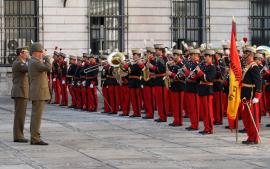 The heads of the Armies salute the Flag 