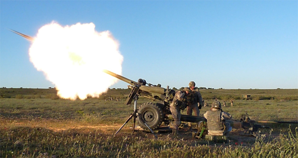 Uno de los disparos realizados con base bleed