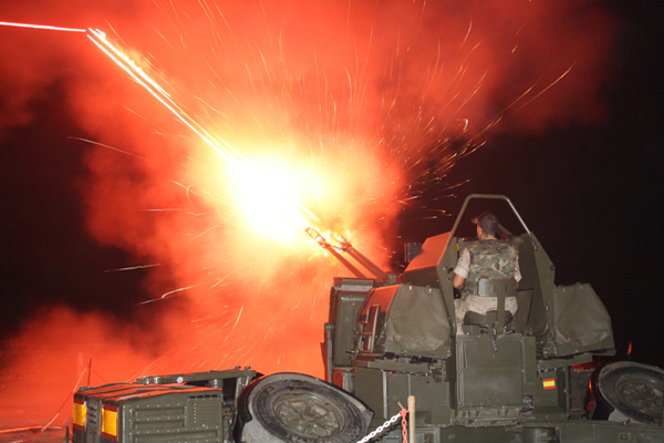 Una de las piezas Oerlikon en el ejercicio