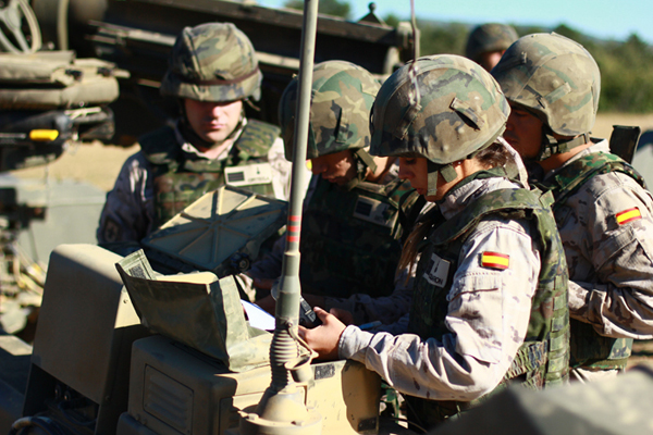 The trainee staff sergeants during an exercise