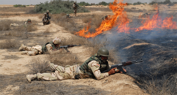 Members of the Brigade during training