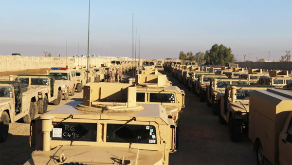 Lined-up vehicles waiting to be delivered