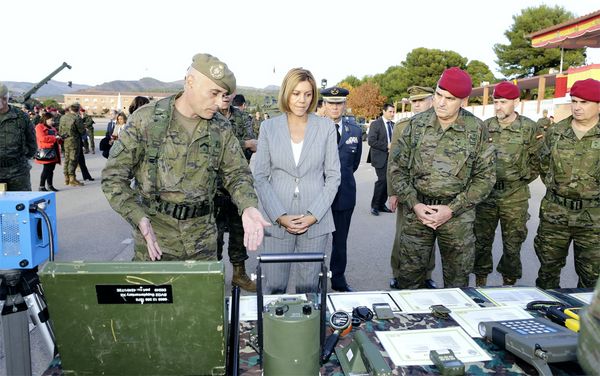 The Minister in one of the exhibitions of material  