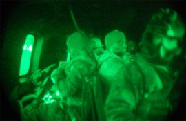 Night transport by helicopter 
