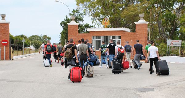Llegada de alumnos al Centro de Formación