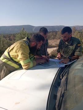 Momento de coordinación con la patrulla deEjército