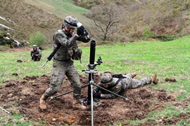 Training in the use of medium-sized mortars at the training field and shooting range &lsquo;Jaizquíbel&rsquo;