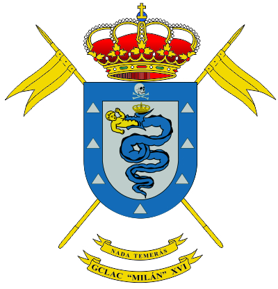 Escudo del Grupo Caballería Ligero Acorazado 'Milán' XVI