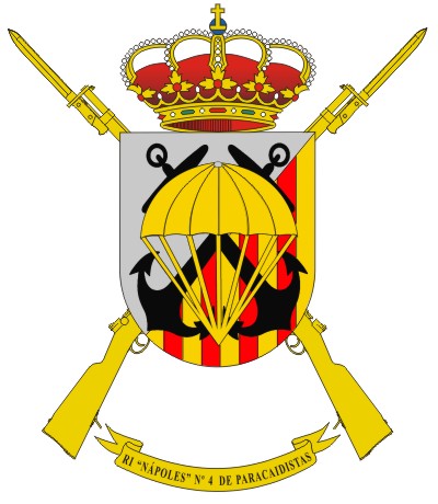 Escudo del Regimiento de Infantería 'Nápoles' nº 4 de Paracaidistas Escudo del Regimiento de Infantería 'Nápoles' nº 4 de Paracaidistas