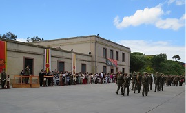 Desfile de la fuerza ante la autoridad.