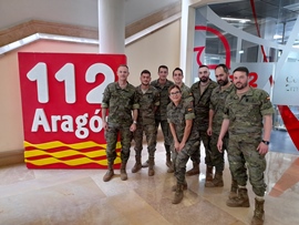 visita alumnos escala tropa especialidad apoyo sanitario al 112 Aragón 